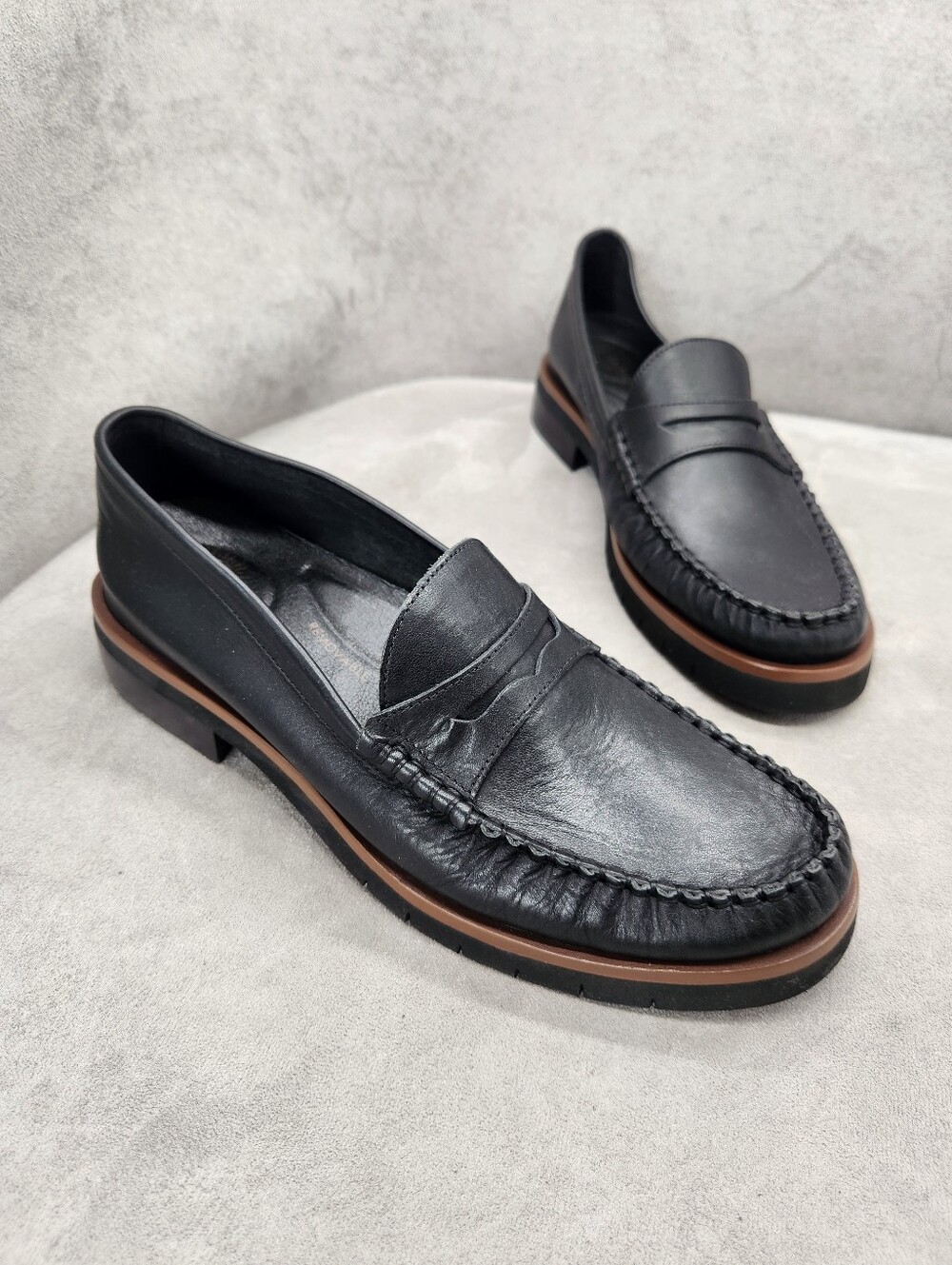 Brioso Dress Loafers 9.5 Black Leather Joanna Penny Retro Academia New $150